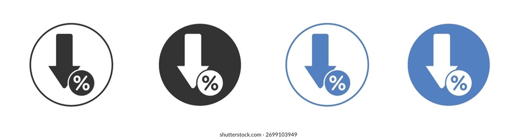 Percent down icon vector. Logo Template illustration design