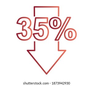 Percent down line icon isolated on background. Sale Banner Template Design. Special Offer Banner Vector Illustration. illustration.
