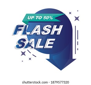 Icono de línea descendente porcentual aislado en el fondo. Diseño de plantillas de banner de venta. Ilustración de vectores de banner de oferta especial. ilustración.