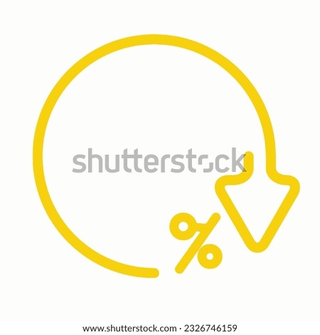 Percent down line icon isolated on white background. Vector illustration. stock illustration