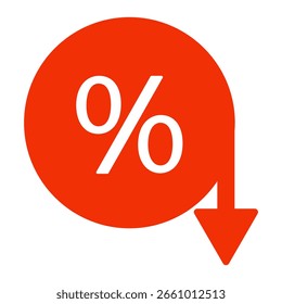 Conjunto de ilustrações do vetor do ícone de linha inferior percentual.
