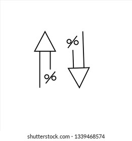 percent down and up line icon,vector best line icon.