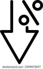 percent down line vector icon