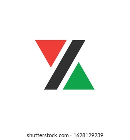 Percent down nand up arrows logo design. Percentage, arrow, reduction. Banking concept. Can be used for topics like investment, interest rate, finance