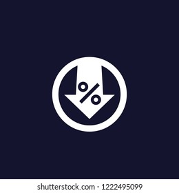 percent down vector icon