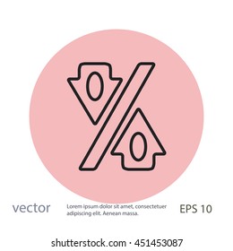 Percent up and down, vector icon