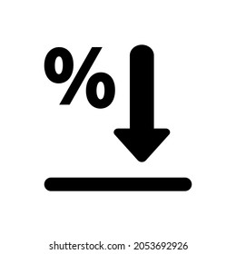 Percent down vector icon. discount illustration sign. reduction of royalties symbol or logo.