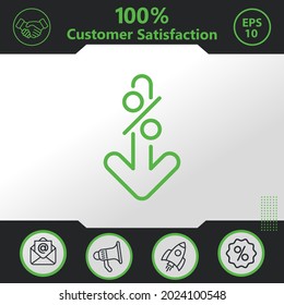 Percent down vector icon graphic elements for your work - Modern design