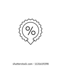 Percent down - vector icon on white background
