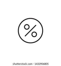 Percent elips button, discount tag vector icon