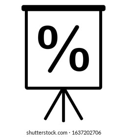 Percent and flipchart on white