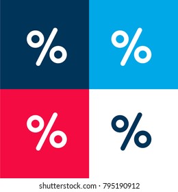 Percent four color material and minimal icon logo set in red and blue