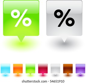 Percent glossy square web buttons.