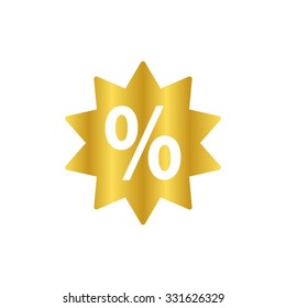 percent - gold vector icon
