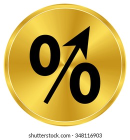 percent - gold vector icon
