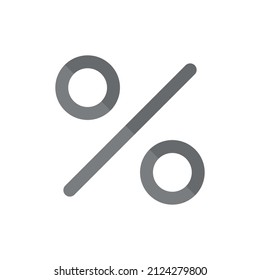 Percent grey flat vector icon