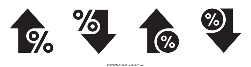 Percent growth and down icon, vector illustration