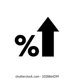 percent growth vector icon
