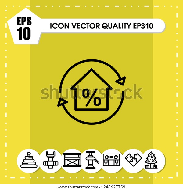 Percent home icon\
vector