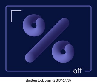 Percent icon 3d. Special discounts, change, increase or decrease in the interest rate. Financial sign, commission, best promotion offer. Loyalty program, off, gift with a bonus. Vector illustration.