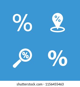 Percent icon. collection of 4 percent filled icons. editable percent icons for web and mobile.