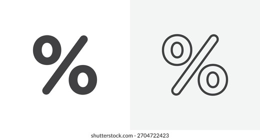 ícone Percentual. coleção de estilos de linha de traçado editável e de plano sólido.