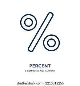 percent icon from e commerce and payment collection. Thin linear percent, business, discount outline icon isolated on white background. Line vector percent sign, symbol for web and mobile
