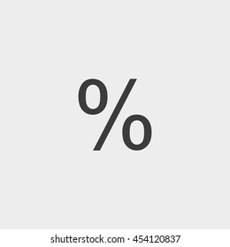 Percent icon in a flat design in black color. Vector illustration eps10