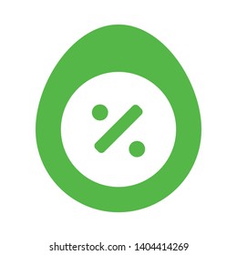 Percent Icon in Geometric Shape