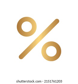 Prozentsymbol mit goldenem Farbverlauf