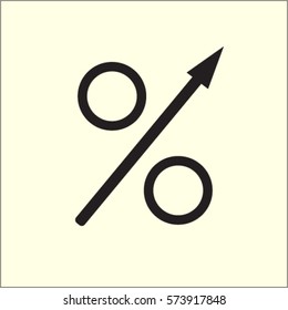 Percent up icon, increasing percentage vector illustration