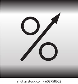 Percent up icon, increasing percentage vector illustration