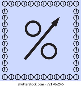 Percent up icon, increasing percentage vector illustration