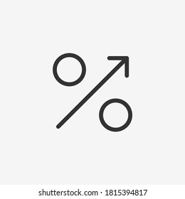 %-up-Symbol einzeln auf Hintergrund. Prozentuales Symbol modern, einfach, Vektorgrafik, Symbol für Website-Design, mobile App, ui. Vektorgrafik