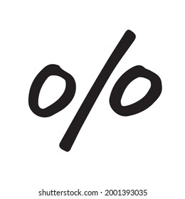 Percent icon isolated on white background. Vector illustration. Simple doodle style image. Hand drawing
