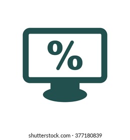 percent Icon isolated vector flat design