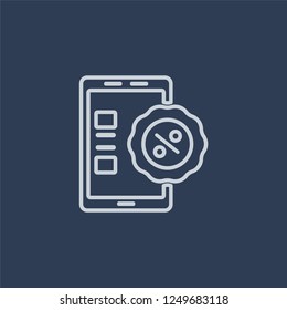 Percent icon. Percent linear design concept from Payment collection. Simple element vector illustration on dark blue background.