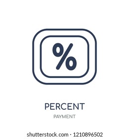 Percent icon. Percent linear symbol design from Payment collection. Simple outline element vector illustration on white background.