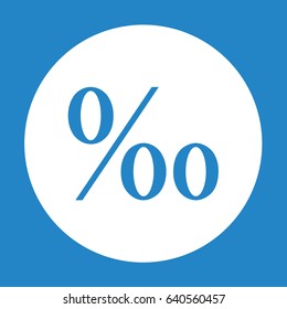 Percent icon on blue background