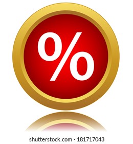 Percent icon on a white background. Vector illustration