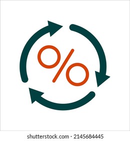 percent icon on a white background. vector image