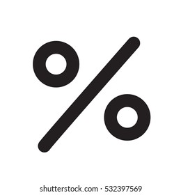 percent icon on white background. percent sign.