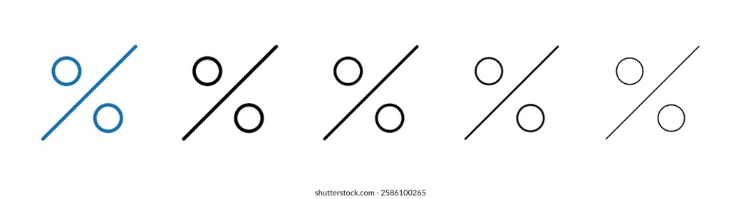 Percent icon Outline vector logo for web ui