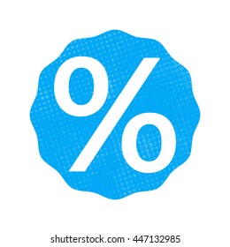 Percent icon. Retro vintage badge. Vector illustration.