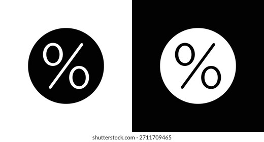 Percent icon Set collection. Vector silhouette.