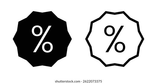 Percent icon set. discount, sale, promotion symbol vector on white background
