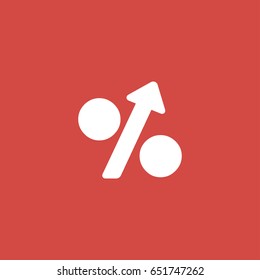 percent icon. sign design. red background