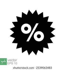 Icono de porcentaje. Estilo plano simple. Descuento, etiqueta de la promoción, etiqueta de la venta, insignia publicitaria, concepto del negocio. Ilustración vectorial aislada sobre fondo blanco. EPS 10.