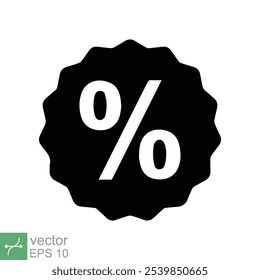 Percent icon. Simple flat style. Discount, promotion label, sale tag, advertising badge, business concept. Vector illustration isolated on white background. EPS 10.