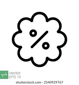 ícone Percentual. Estilo plano simples. Desconto, rótulo de promoção, etiqueta de venda, distintivo de publicidade, conceito de negócios. Ilustração vetorial isolada sobre fundo branco. EPS 10.